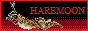 Haremoon's site button. Features a hare jumping on top of a red and black background.